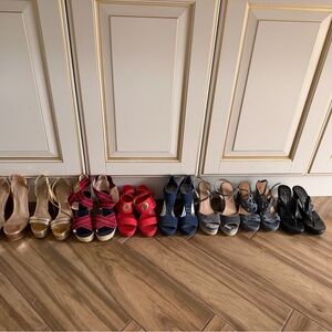 Bundle 8 pairs wedges s.6 Charlotte Russe, Aldo,Tommy Hilfiger, Jessica Simpson